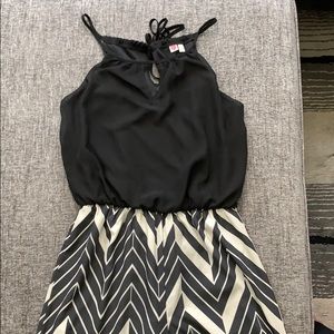 Spaghetti strap chevron jumpsuit